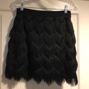 Black Ella Moss Fringe Skirt